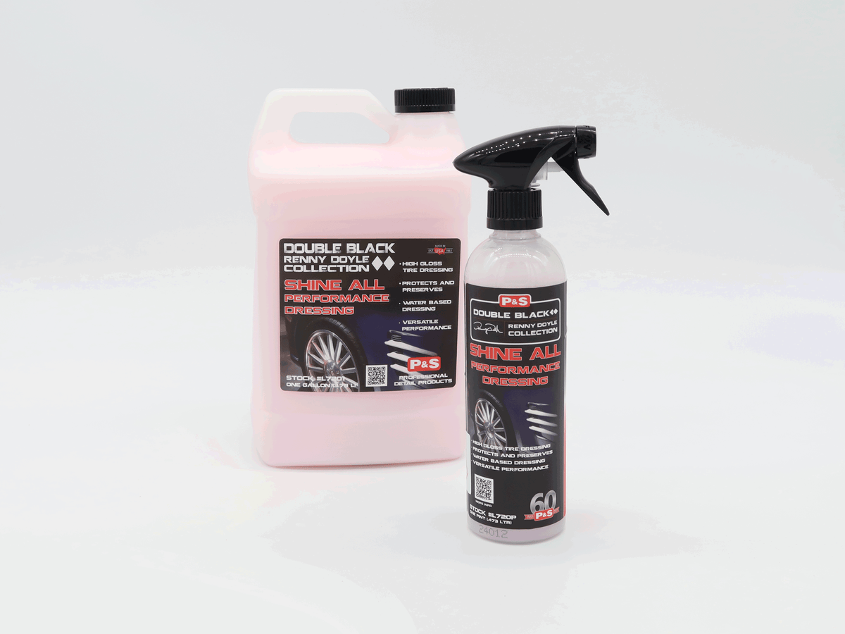 P&S Shine All – dressing na pneumatiky, plasty a gumu (saténový pololesk)